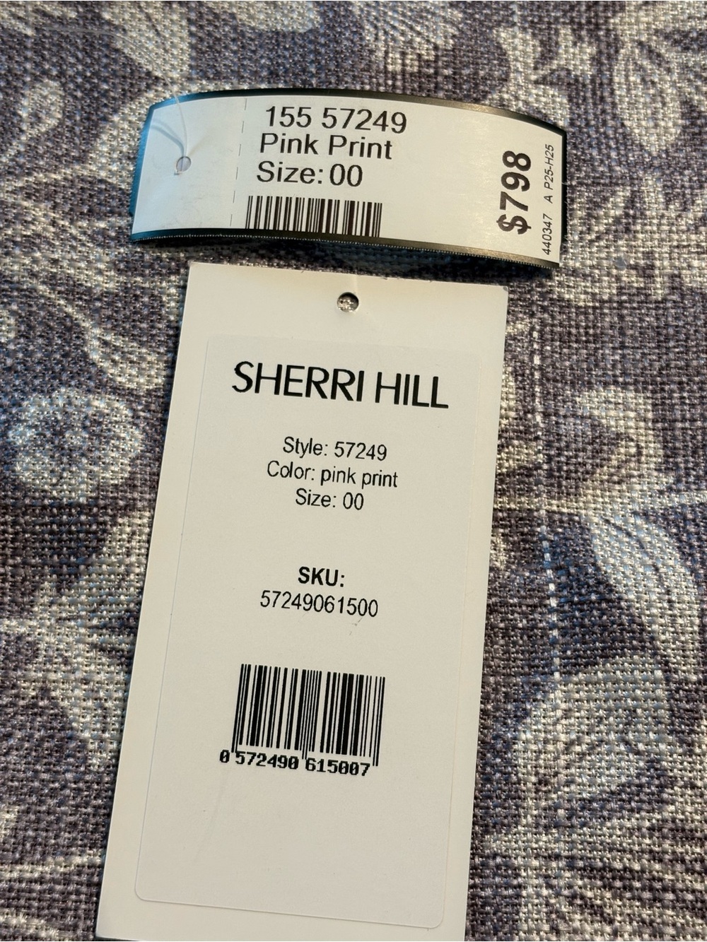 Sherri Hill Pink Floral Tiered Ruffled Corset Gown - Picture 3 of 3